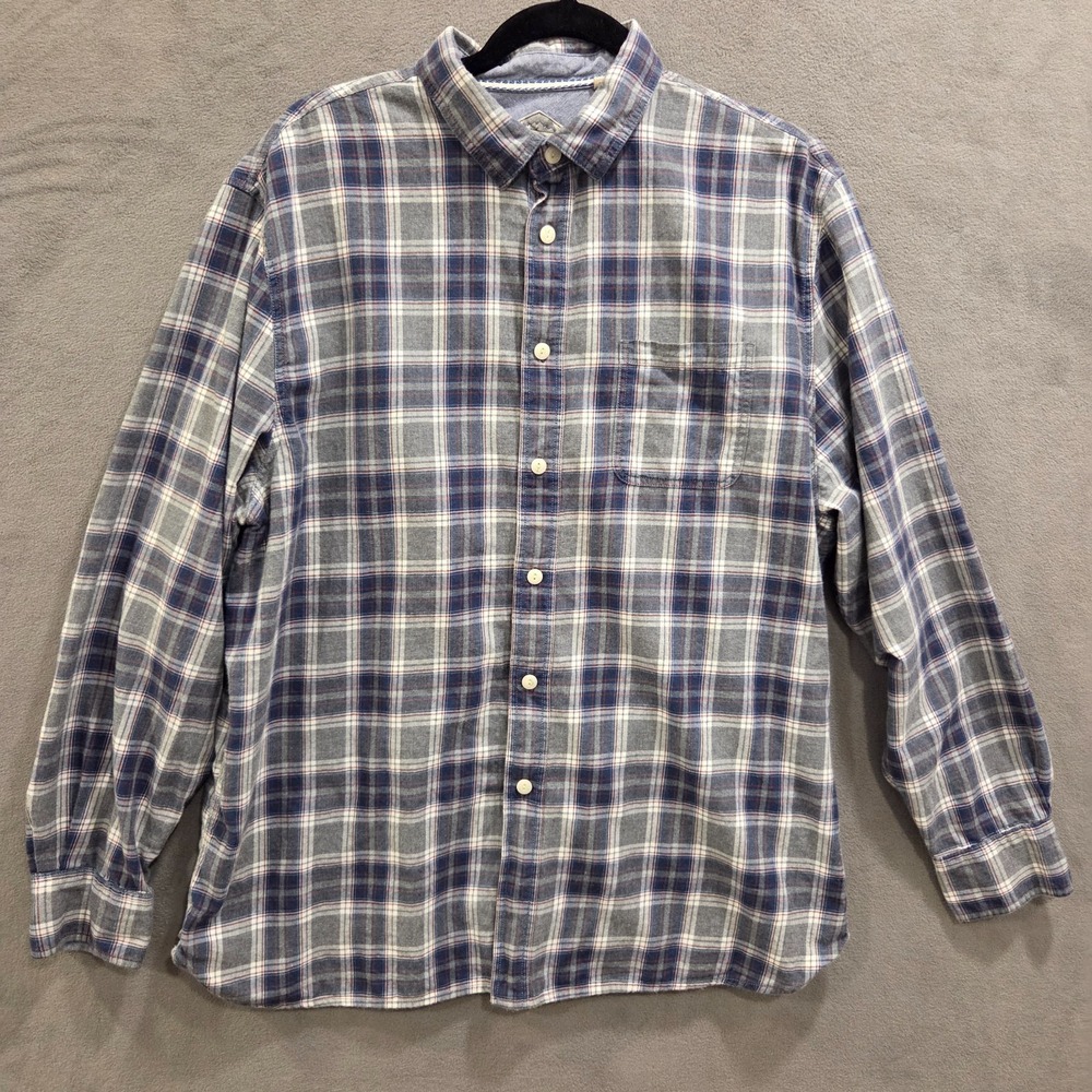 Mantaray Plaid Long Sleeve Cotton Shirt Men's Large‎ Button Down Casual Classic